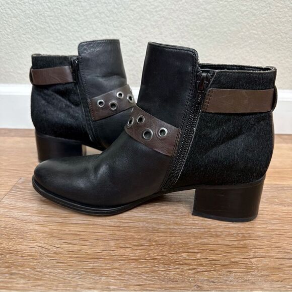 Naturalizer Drea Women’s Size 7 Leather Calf Fur Grommet Ankle Booties - Picture 5 of 13